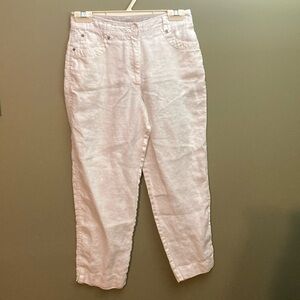 Brand Unknown White Linen Capris